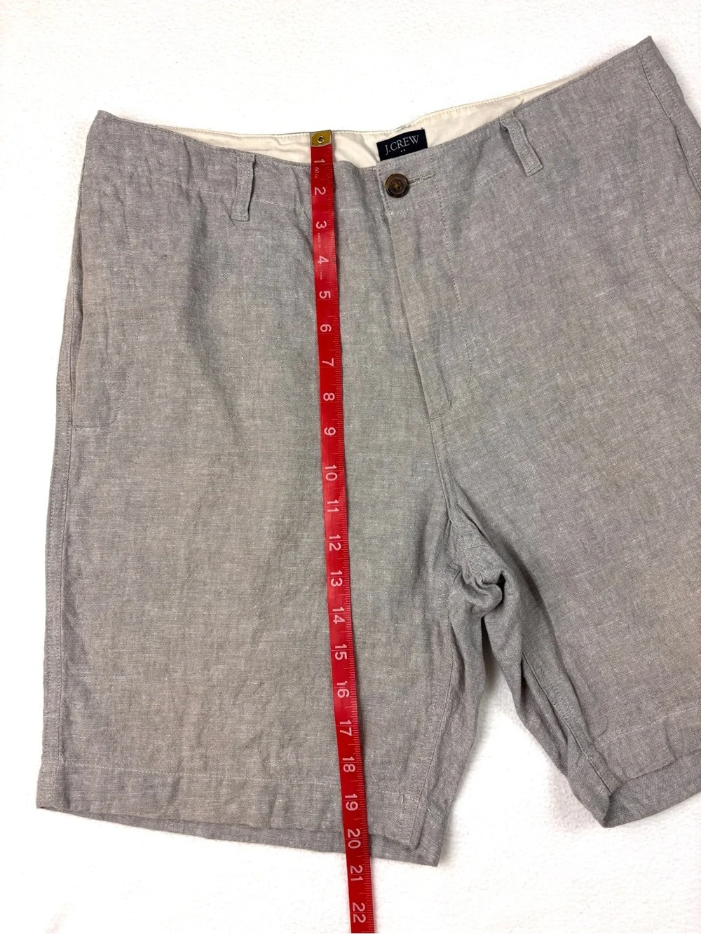J.Crew Gramercy Linen/Cotton Lightweight Gray Flat Front Chino Short‎ 9